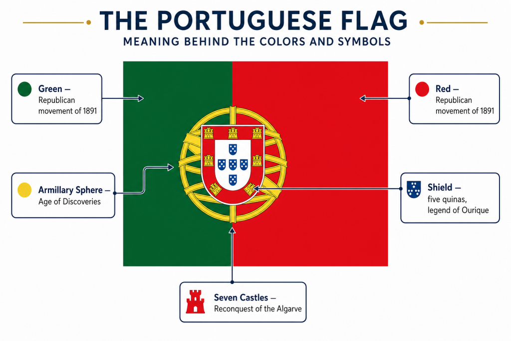 True meaning of the Portuguese Flag 2 Meaning and symbols of the Portuguese flag