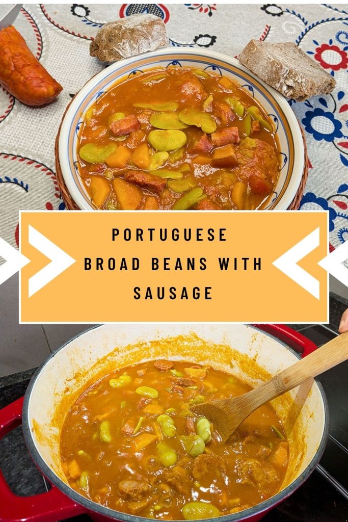 Portuguese broad beans with sausage