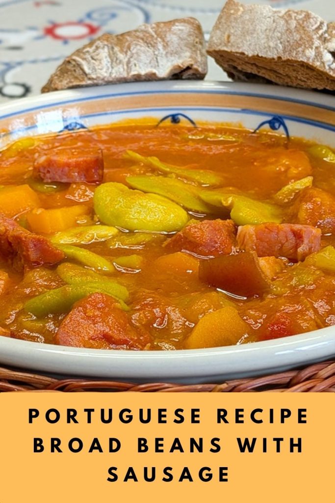 Portuguese recipe - Broad beans with sausage
