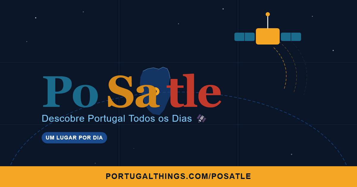 PoSatle - jogo diário de geografia onde advinhas lugares de Portugal por imagens de satélite, inspirado no PoSat-1, o primeiro satélite português
