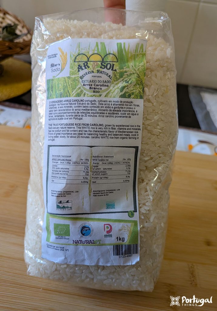 Arroz carolino do estuário do Sado.