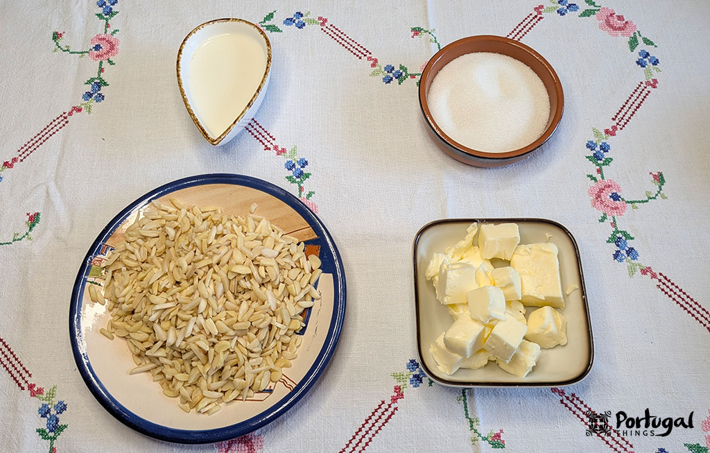 slivered almonds, butter, and sugar