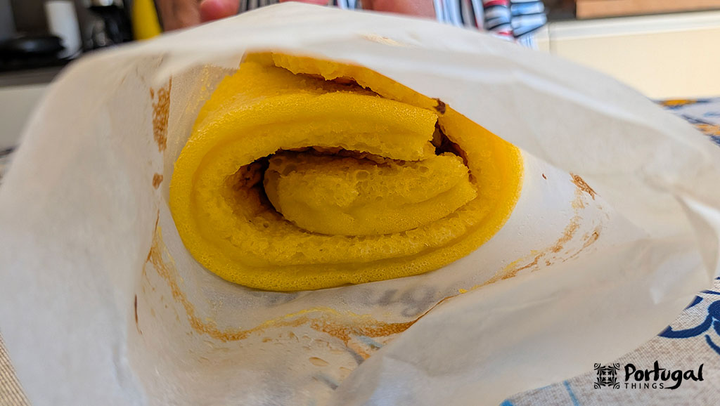 Lemon tart wrapped in parchment paper